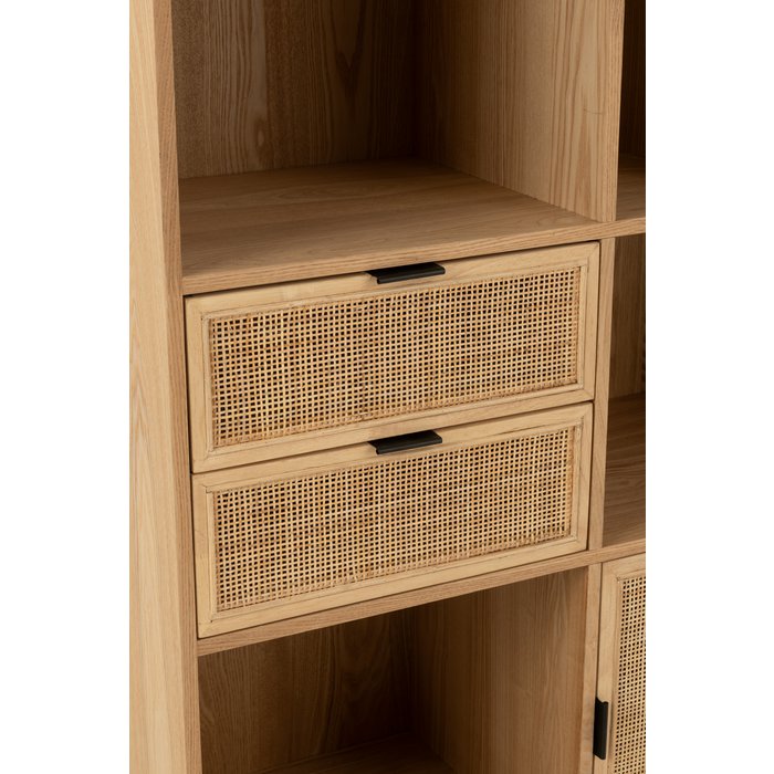 Kast Vakken – Naturel/Zwart MDF & Metaal / J-Line