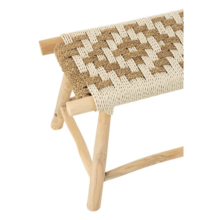 Bank Waverly Teak & Zeegras – Naturelwit / J-LINE