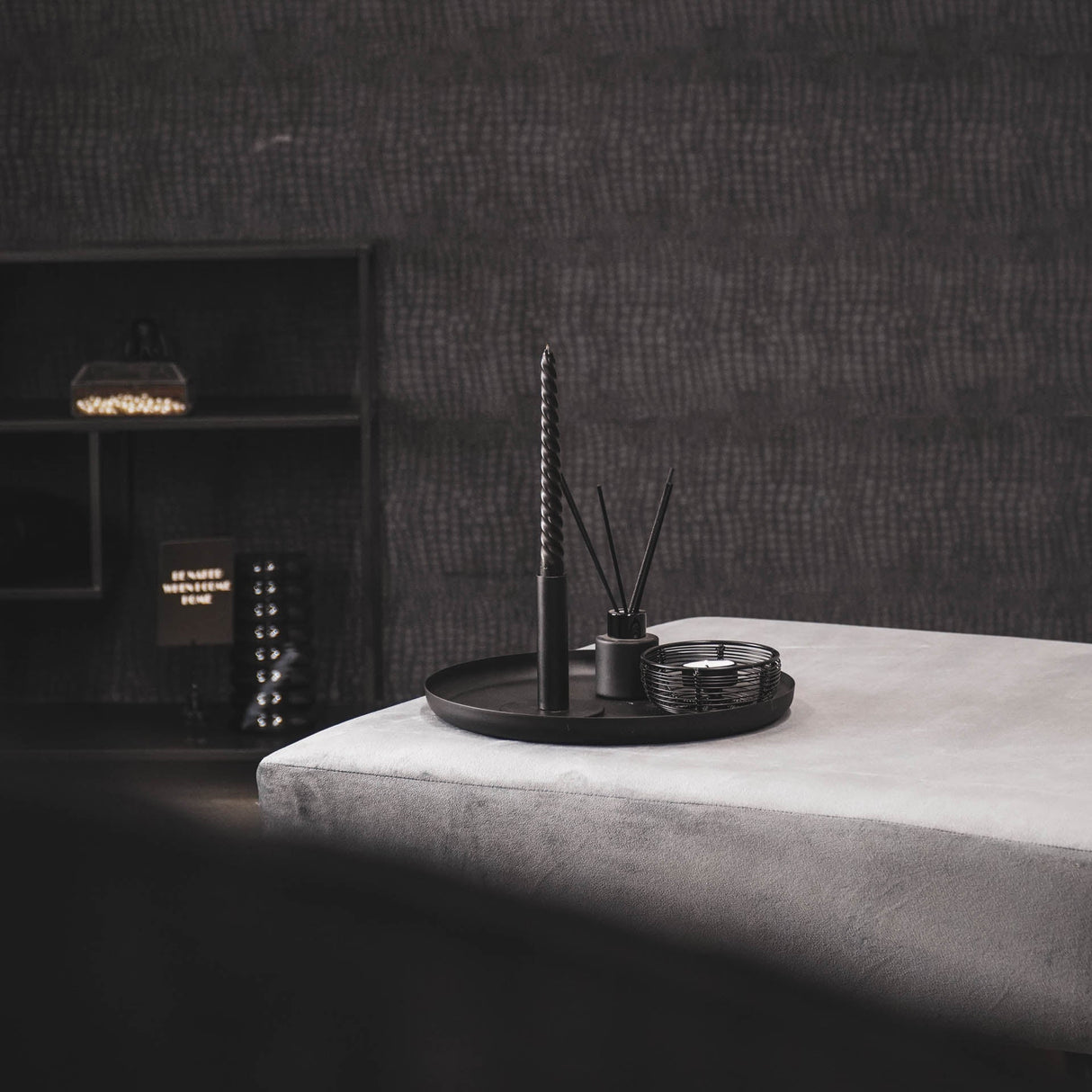 Gedraaide Kaarsen Zwart (Set van 4) / Housevitamin