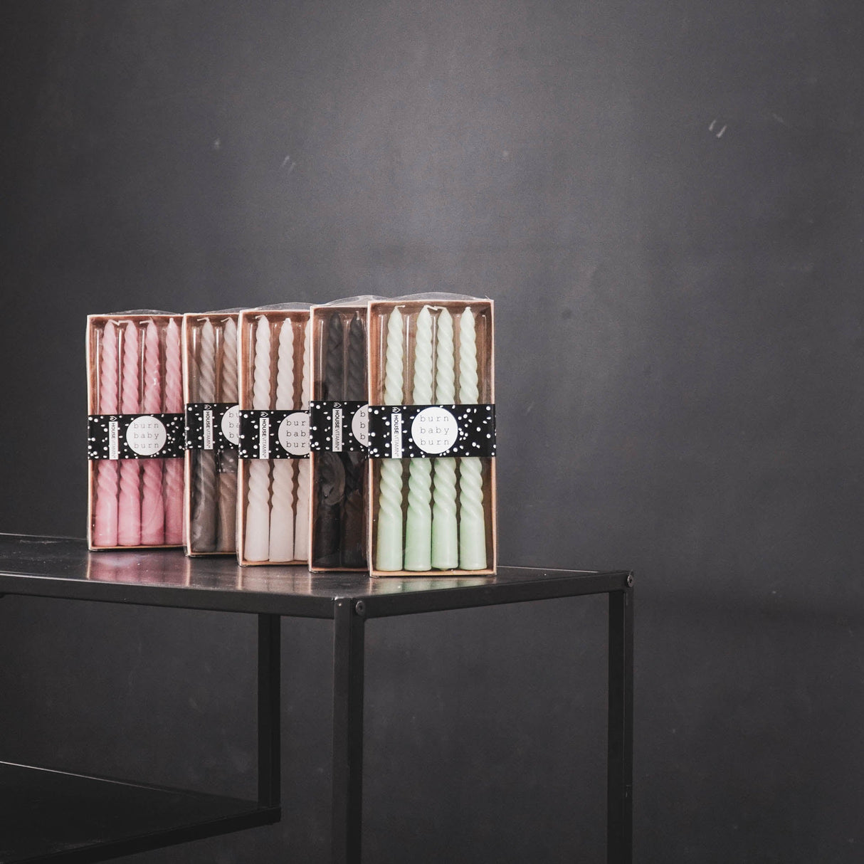 Gedraaide Kaarsen Groen (Set van 4) / Housevitamin