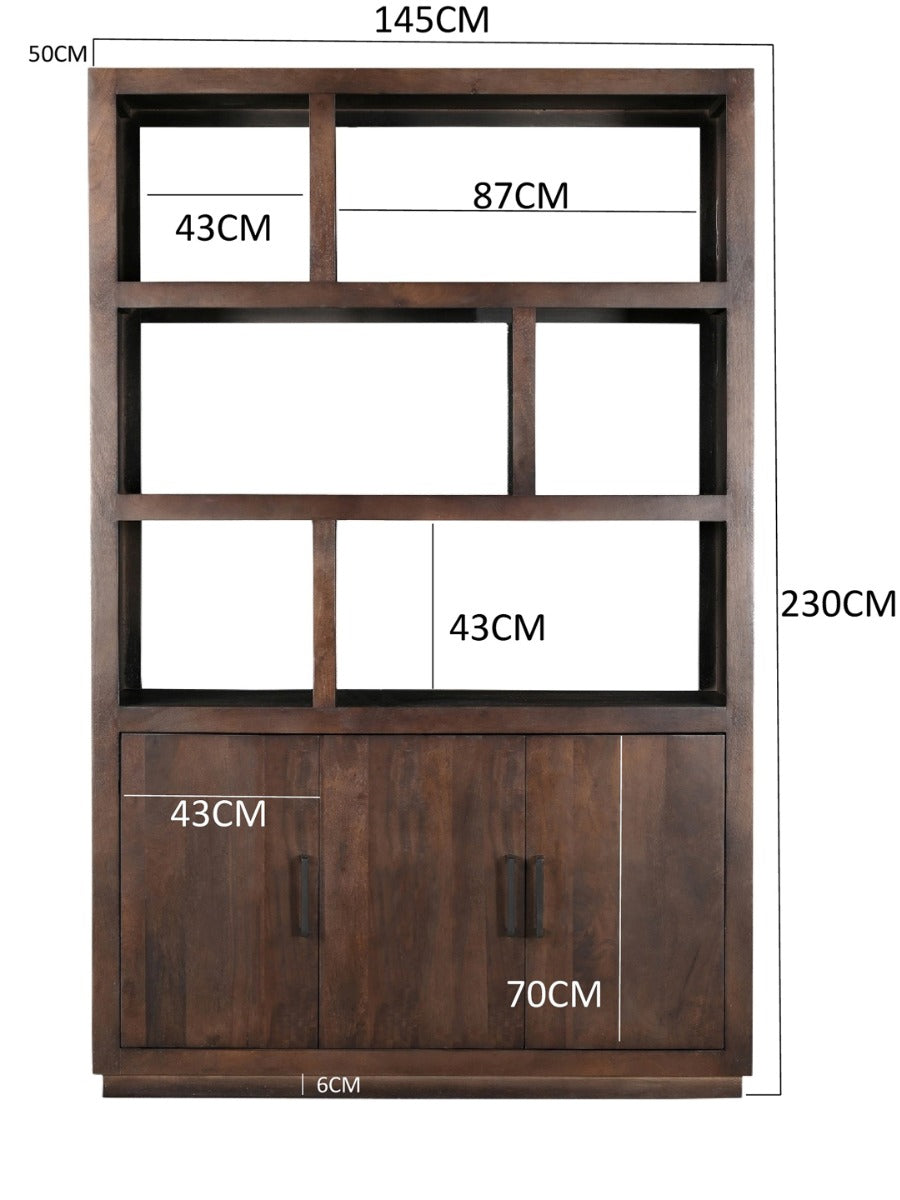 Jaxx Vakkenkast Bruin 145 cm / Livingfurn