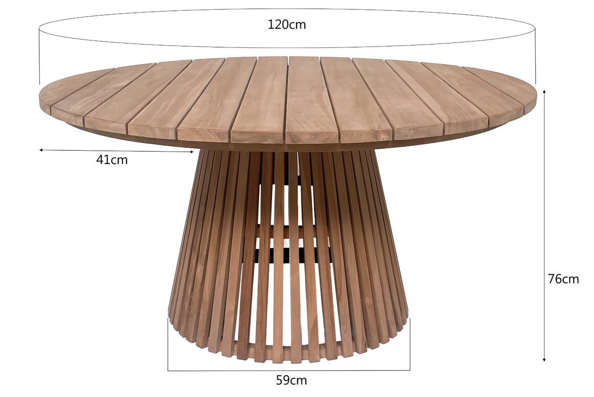 Cindo Ronde Eettafel Teakhout (Ø120 cm) / Livingfurn