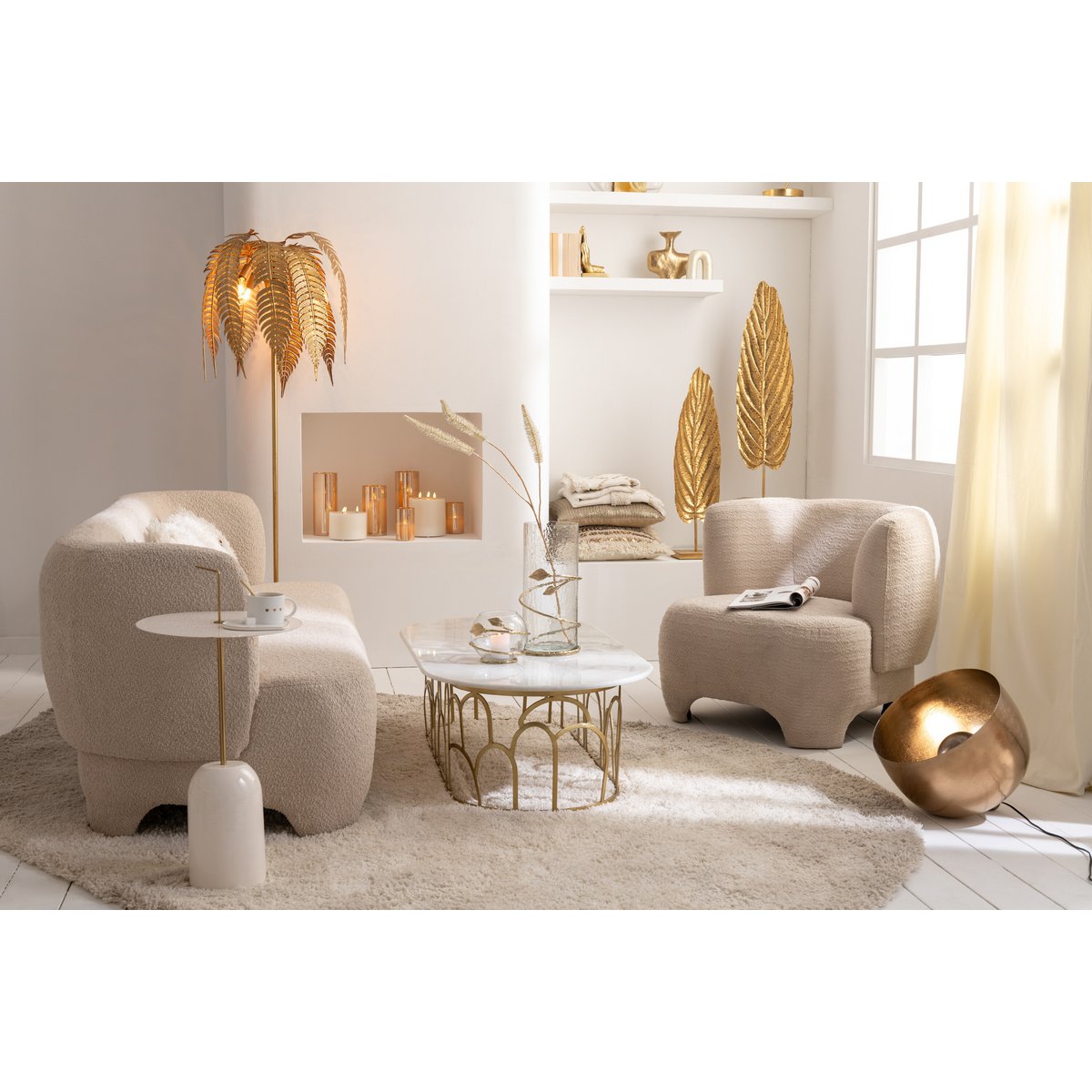 Zetel 2/3-Zits Gebreid - Wit / J-Line