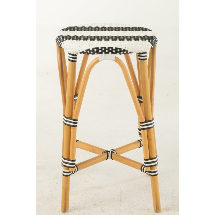 Barkruk Live Rotan Naturel/Zwart (Set van 2) / J-Line