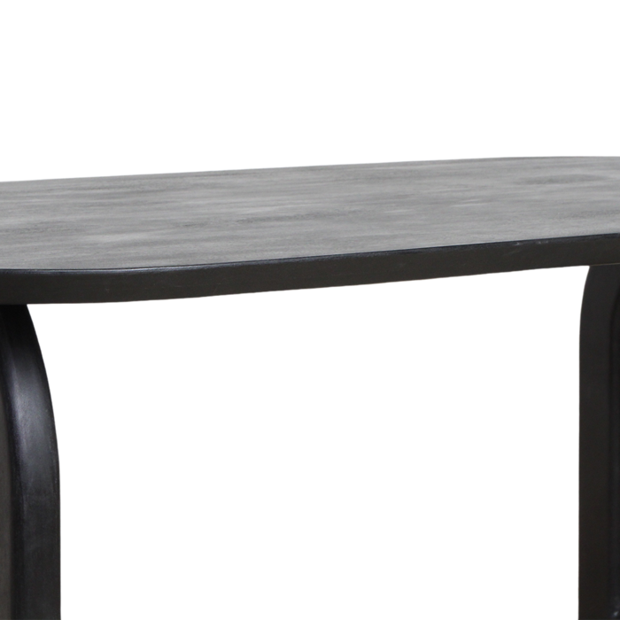Eettafel Bullnose Open Base Zwart 180 cm / Raw Materials