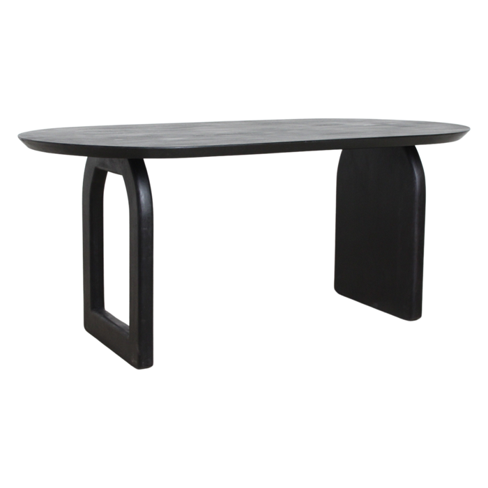 Eettafel Bullnose Mix Base Zwart 240 cm / Raw Materials