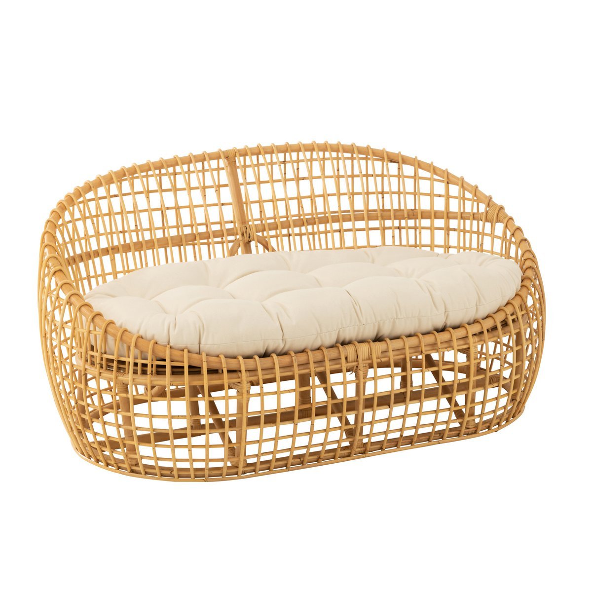 Sofa Lise met Kussen (Naturel/Wit) – J-LINE