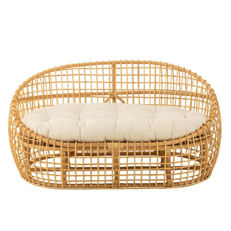 Sofa Lise met Kussen (Naturel/Wit) – J-LINE