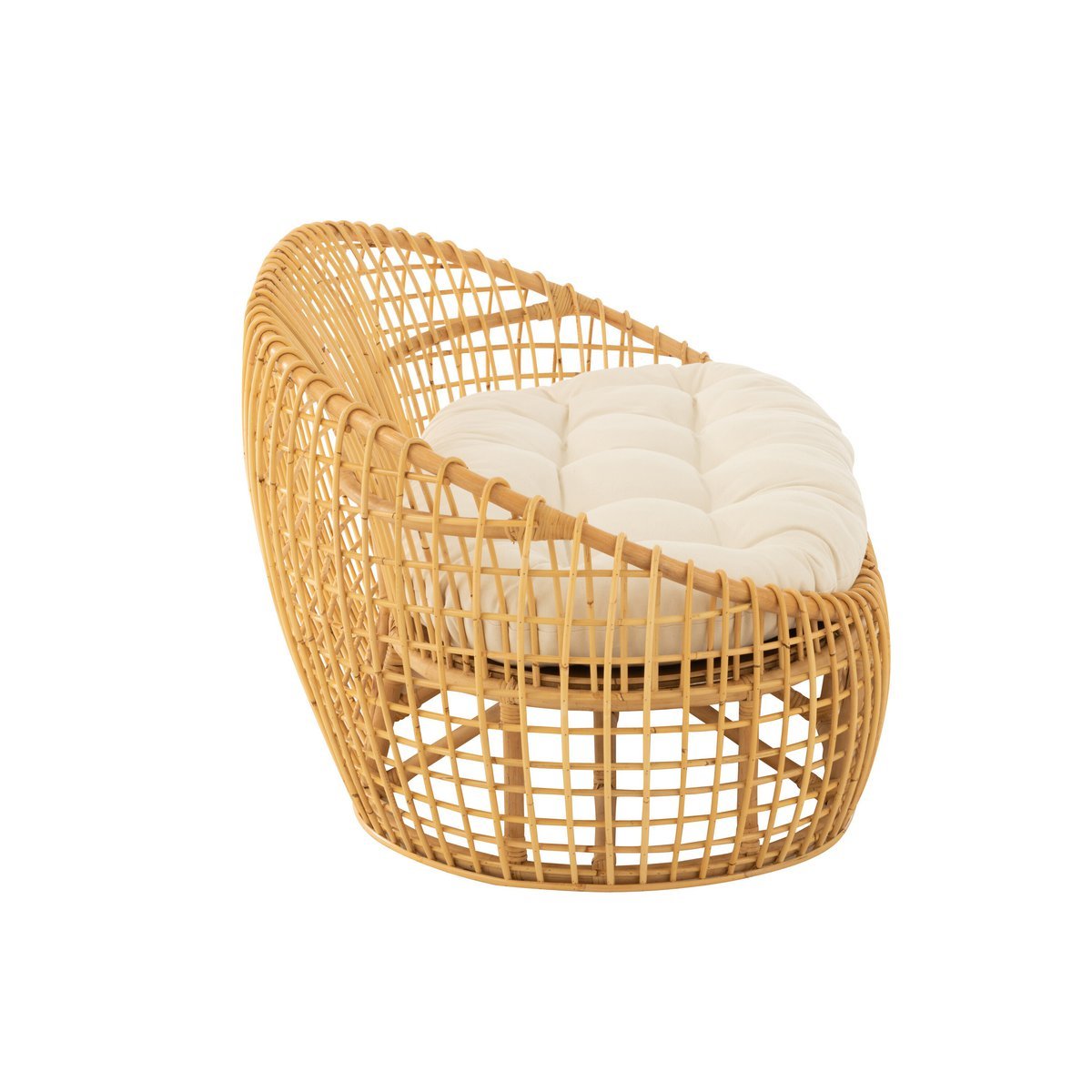 Sofa Lise met Kussen (Naturel/Wit) – J-LINE