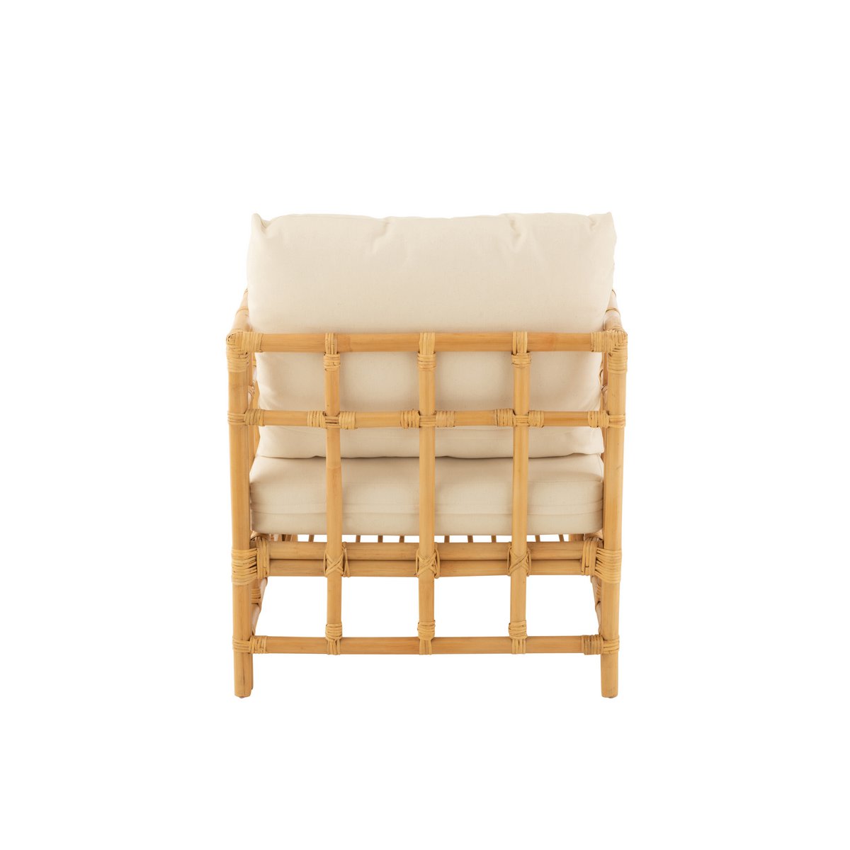 Armstoel Elise met Kussen (Naturel/Wit) – J-LINE