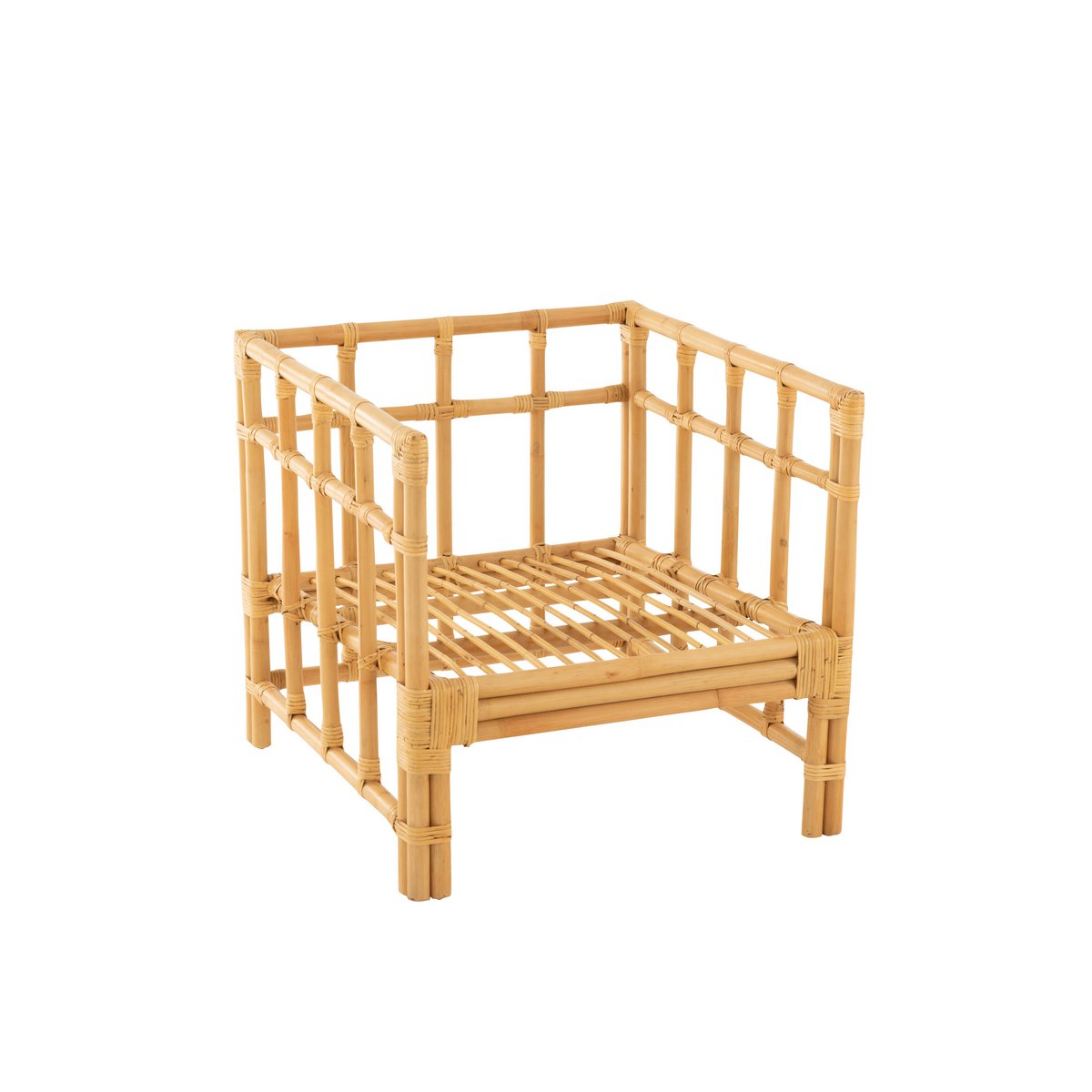 Armstoel Elise met Kussen (Naturel/Wit) – J-LINE
