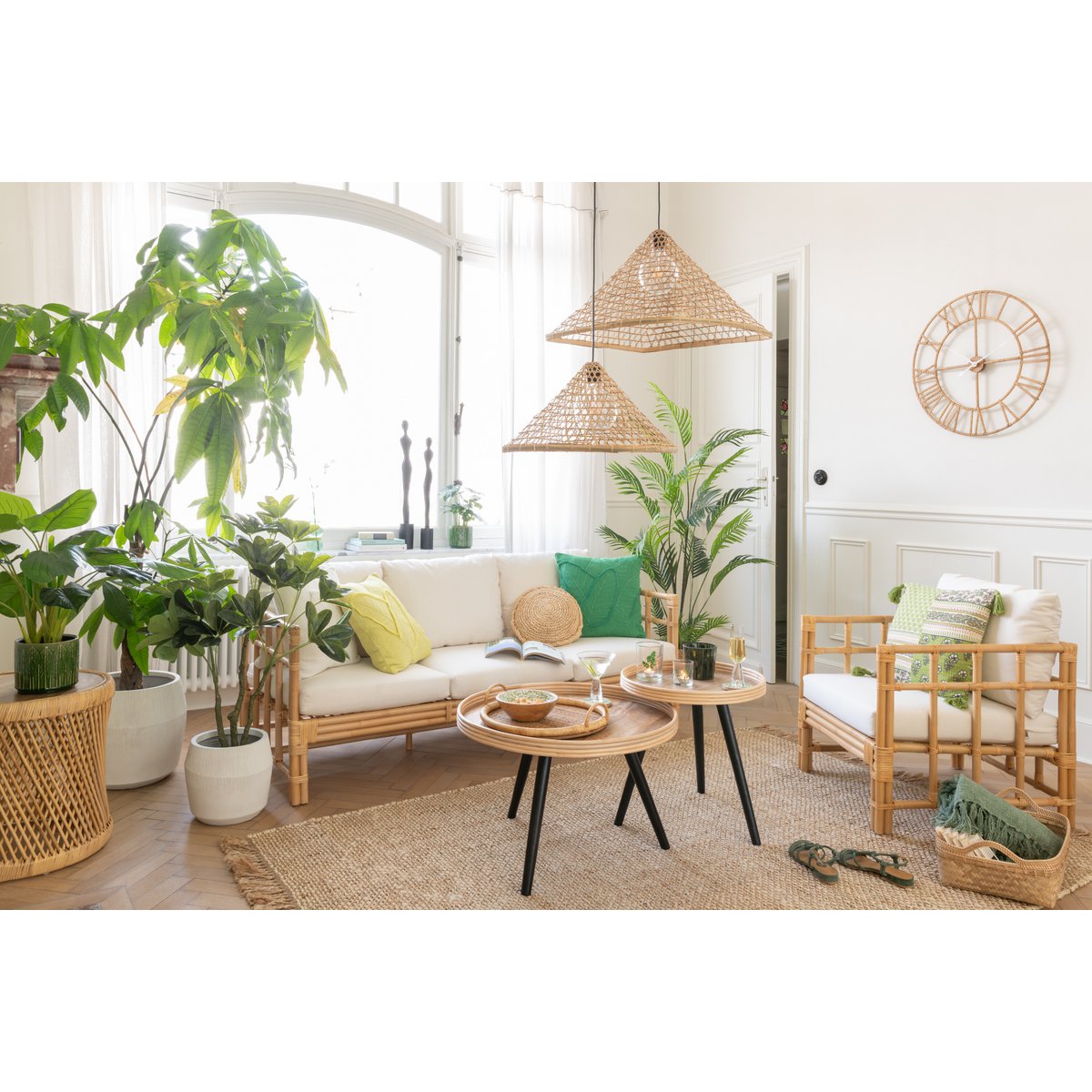 Zetel Elise met Kussen (Naturel/Wit) – J-LINE
