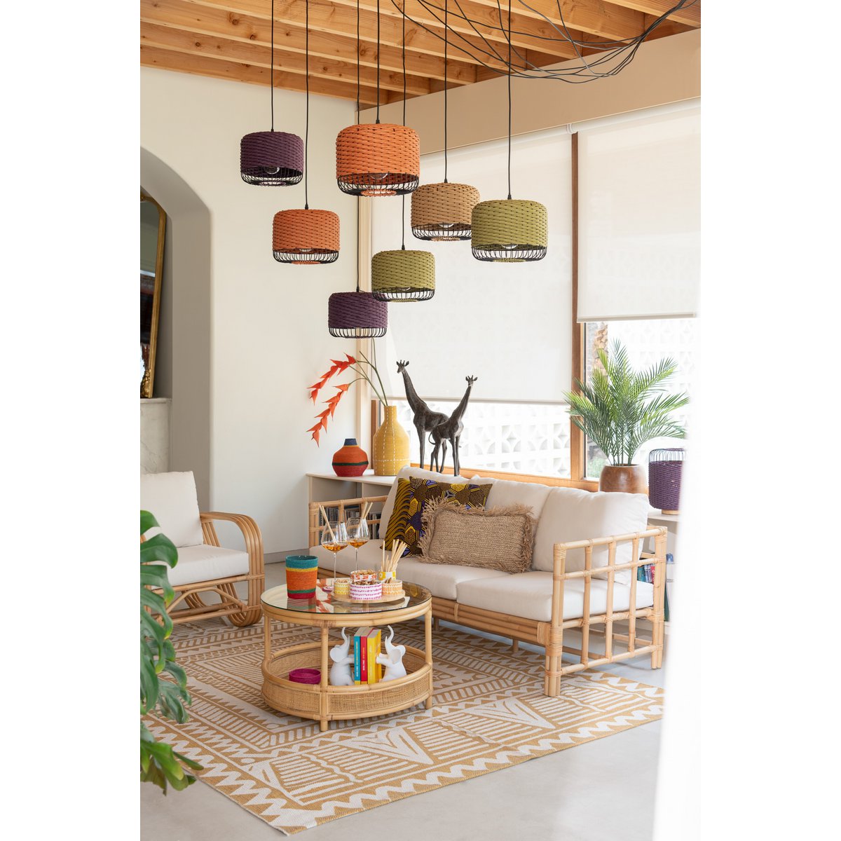 Zetel Elise met Kussen (Naturel/Wit) – J-LINE