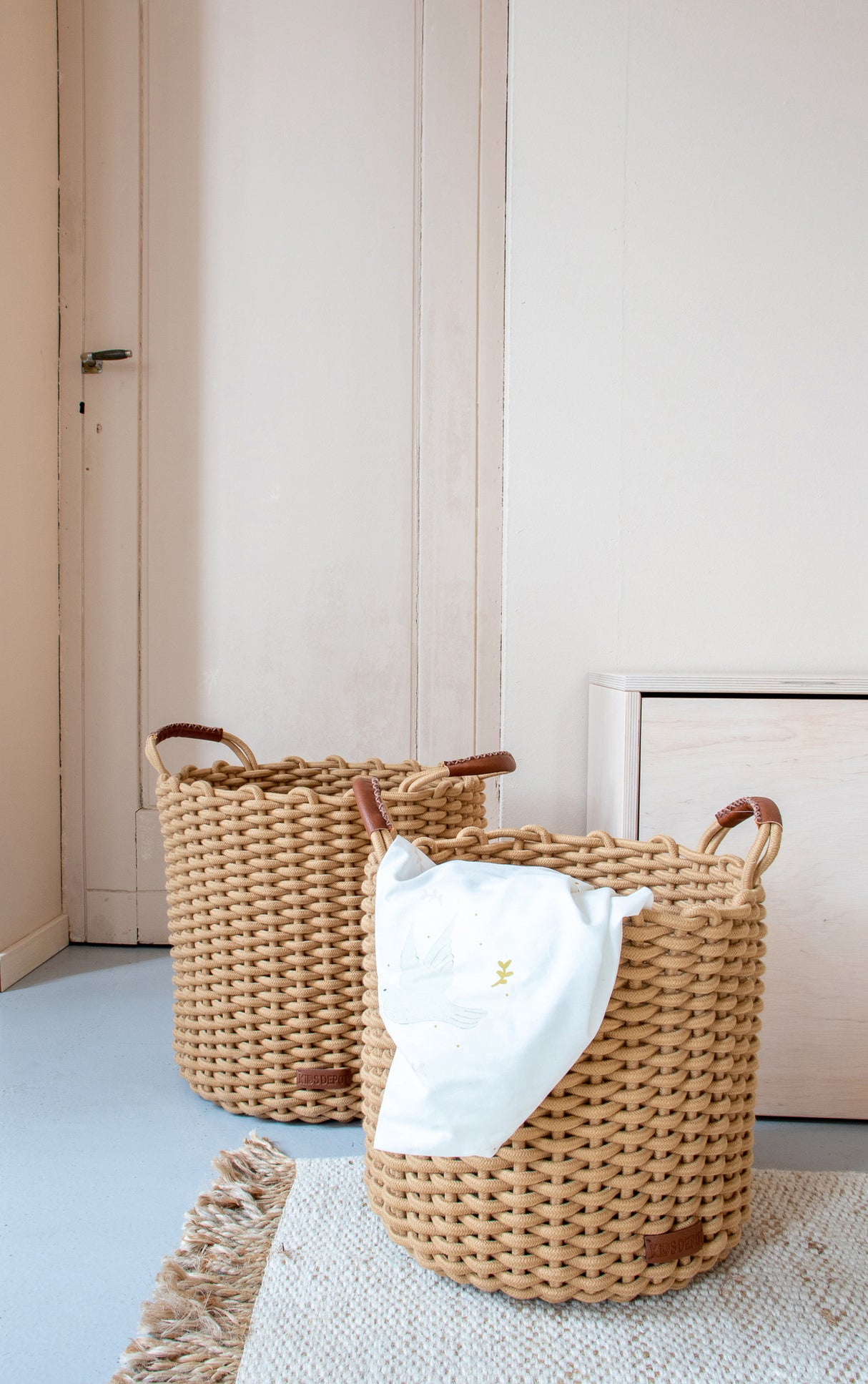 Korbo Opbergmandenset (Set van 2) – Gevlochten Katoen / KidsDepot