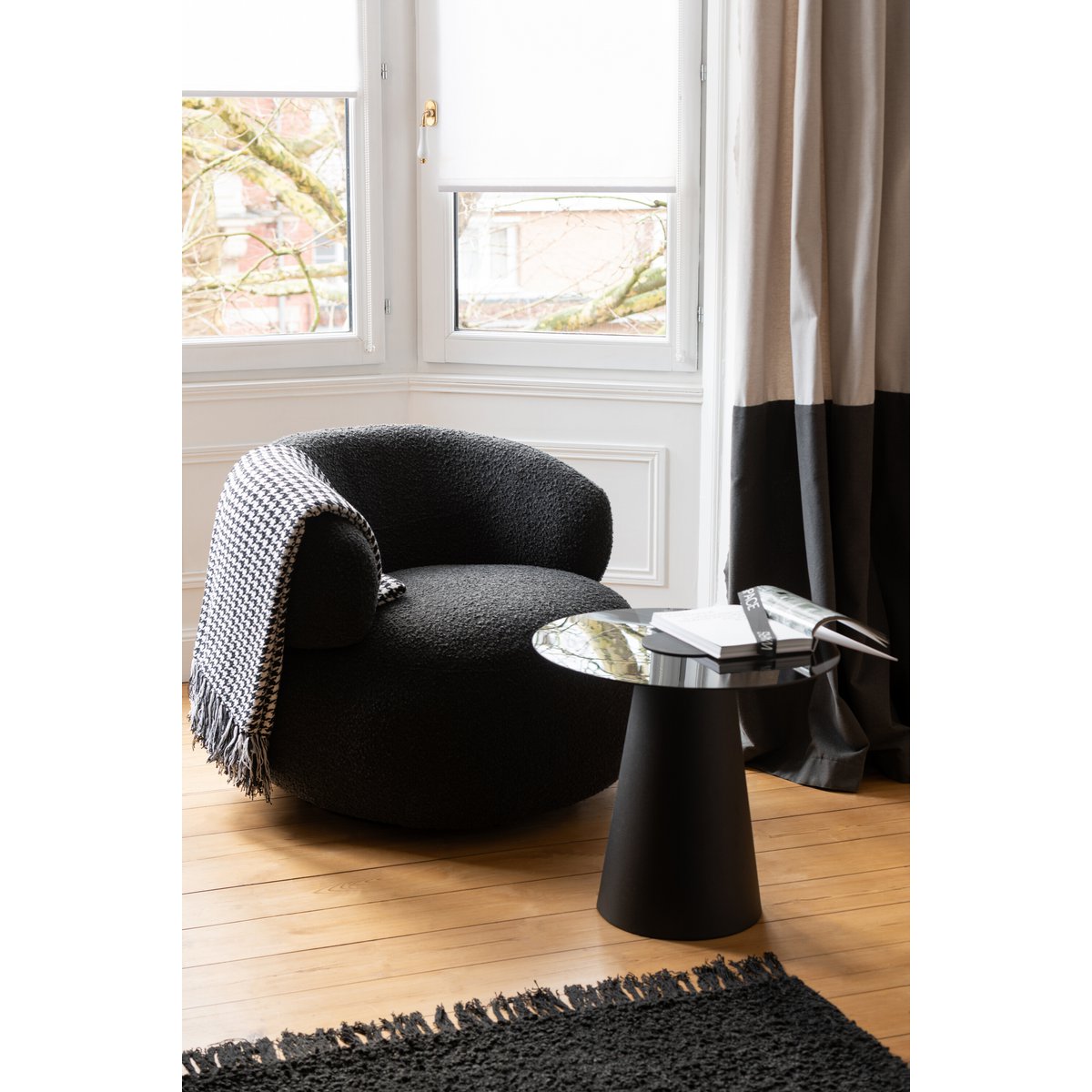 Fauteuil Draaiend Rond Zwart / J-Line
