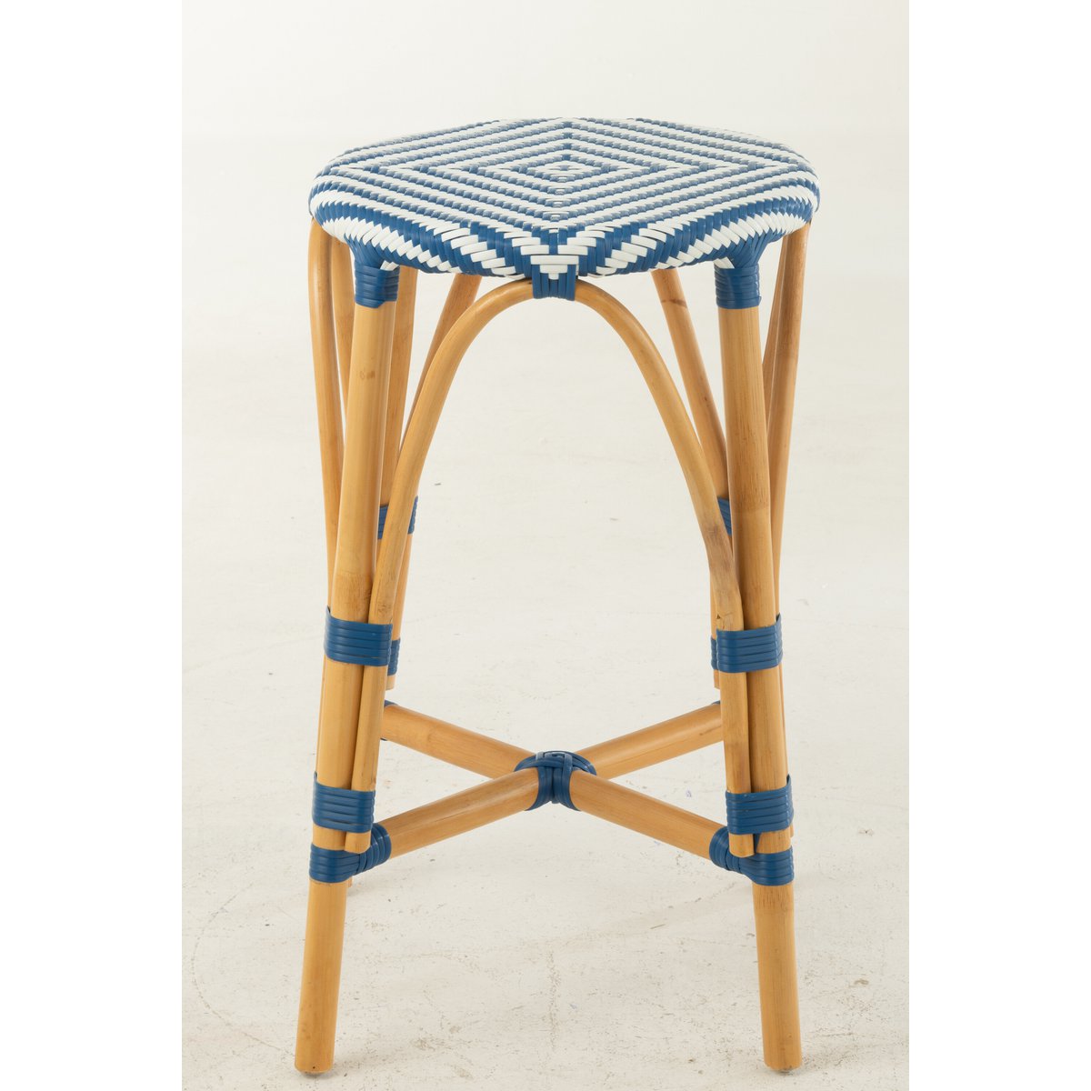 Barkruk Live Rotan Naturel/Blauw (Set van 2) / J-Line