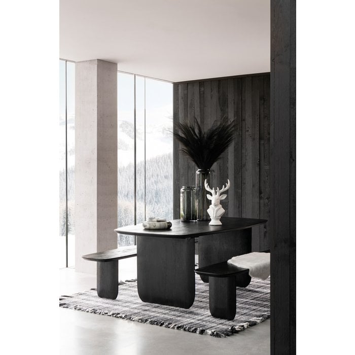 Eettafel Acaciahout Zwart (190 × 100 cm) / J-Line