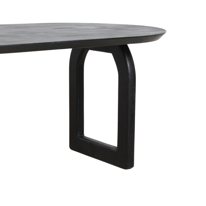 Eettafel Bullnose Open Base Zwart 180 cm / Raw Materials