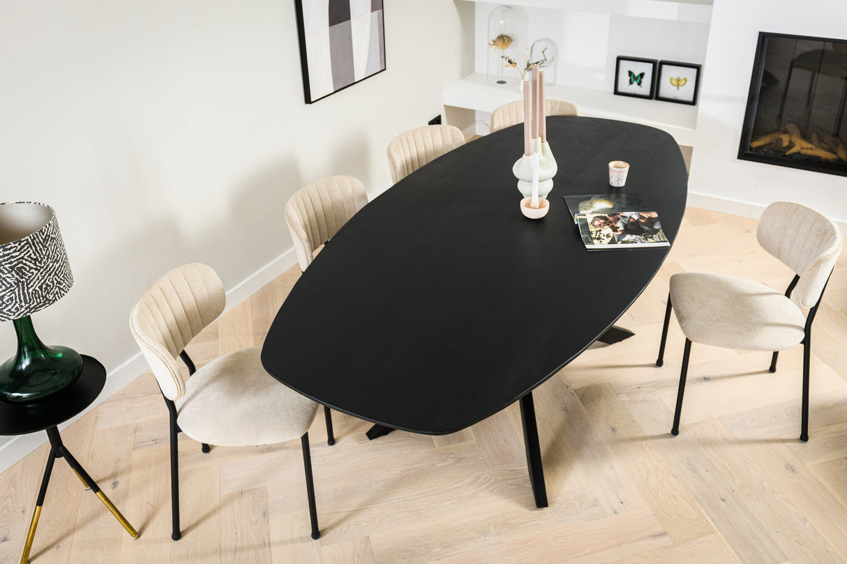 Eettafel Axis Noir Oval Zwart 230 cm /Profurn