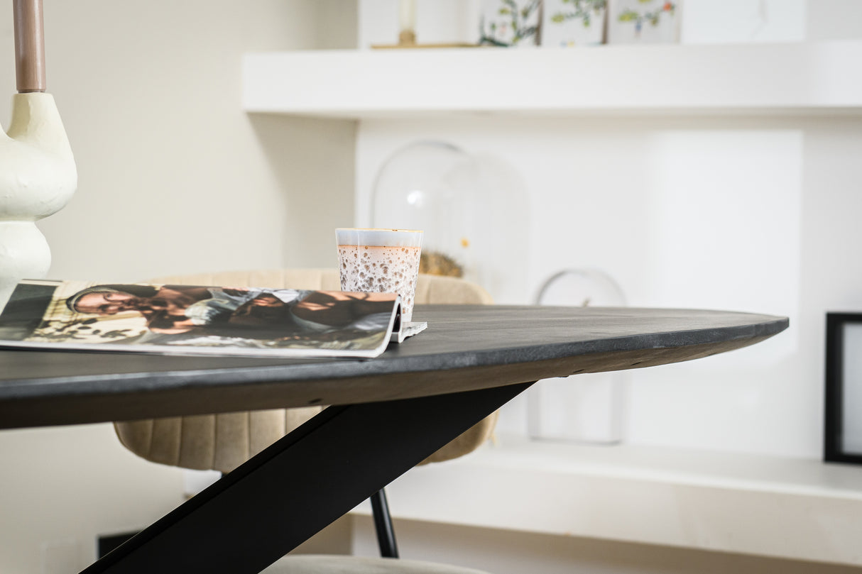 Eettafel Axis Noir Oval Zwart 230 cm /Profurn