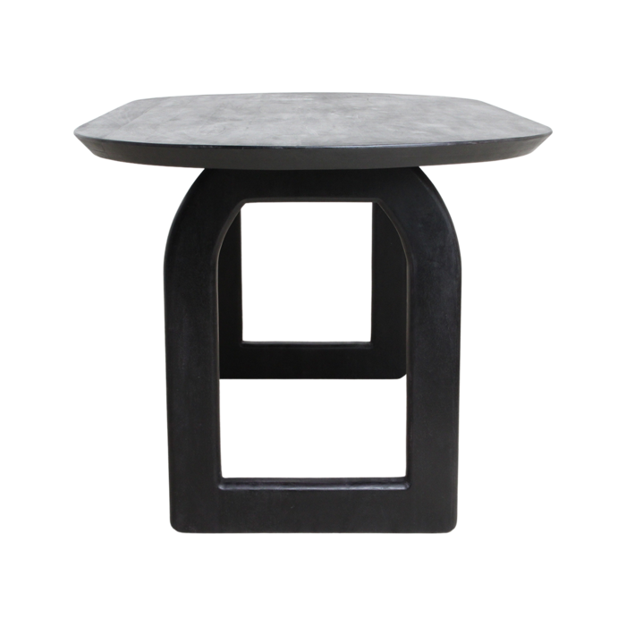 Eettafel Bullnose Open Base Zwart 180 cm / Raw Materials