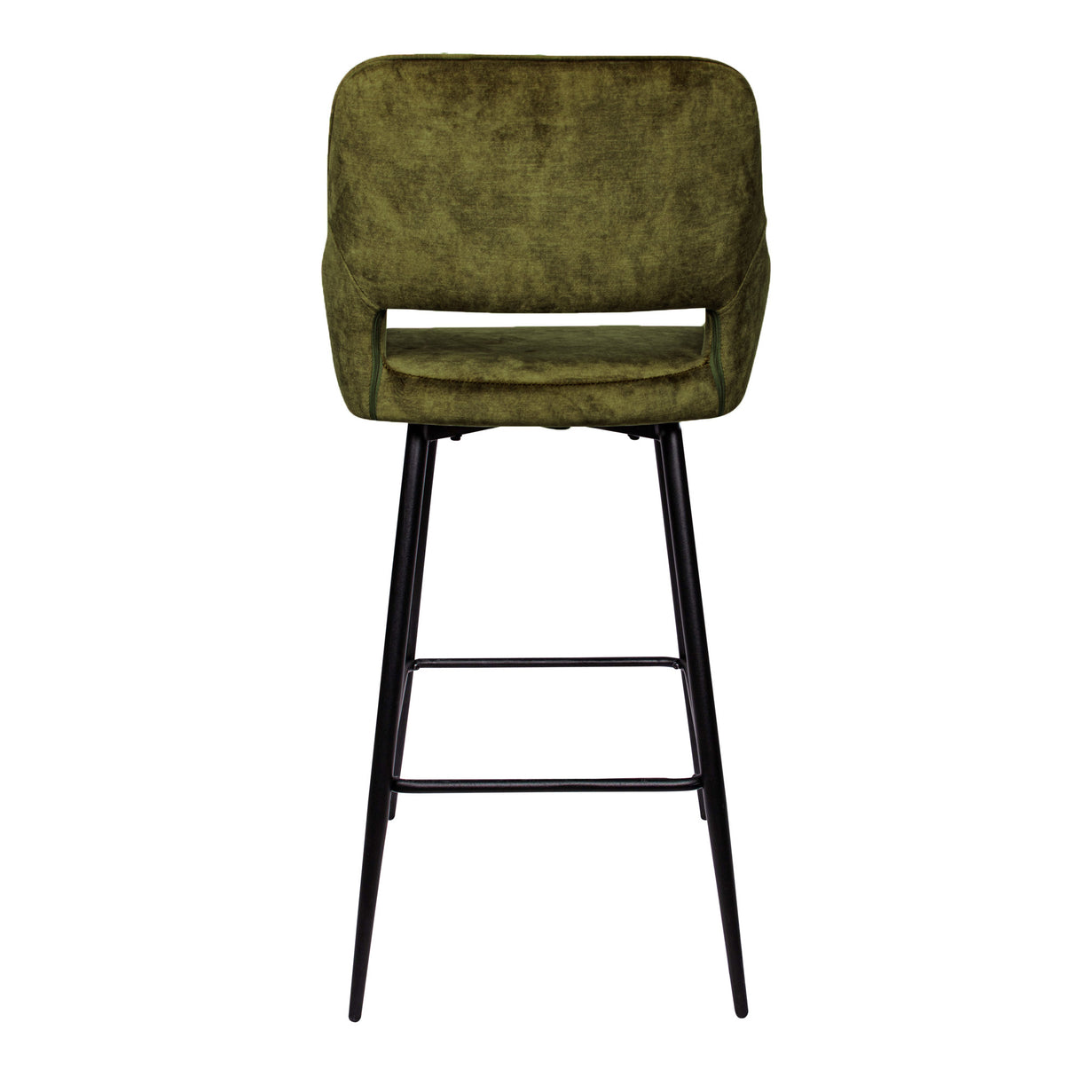 Fallon Velvet Groen - Barstoel met Zwarte Poten (Set van 2) - PTMD