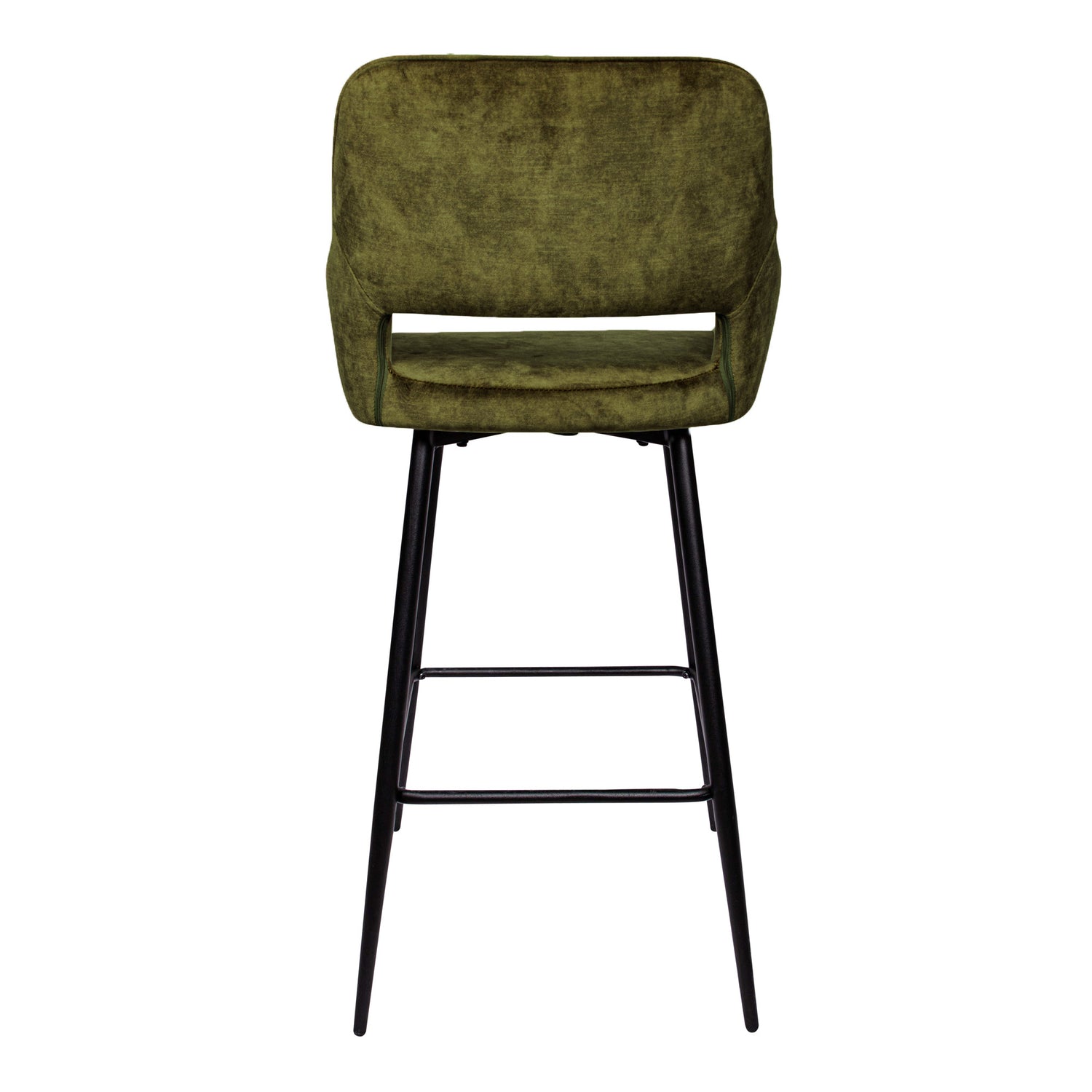 Fallon Velvet Groen - Barstoel met Zwarte Poten (Set van 2) - PTMD