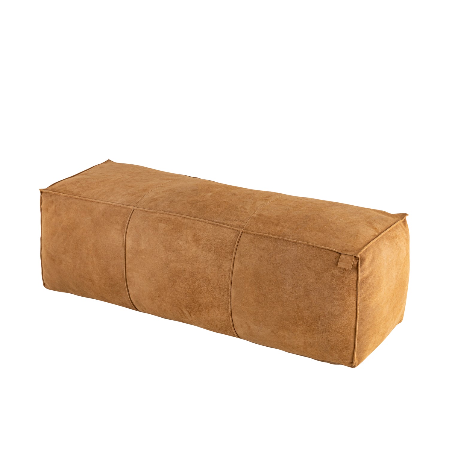 Marieke Camel - Suede Leren Poef (Rechthoekig) - PTMD