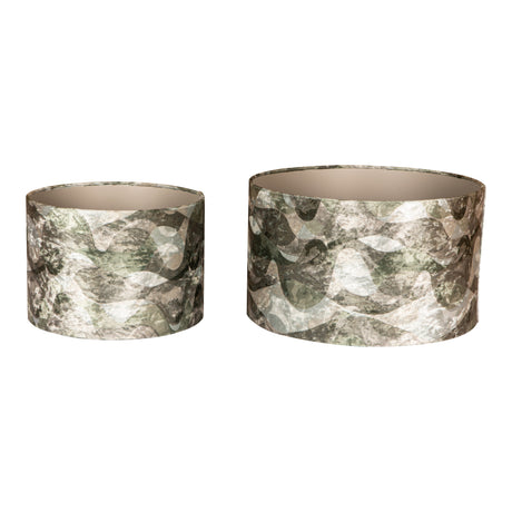 Mocca Green Wavy Stripes Lampenkap Ø40×H24 (Set van 2) / PTMD
