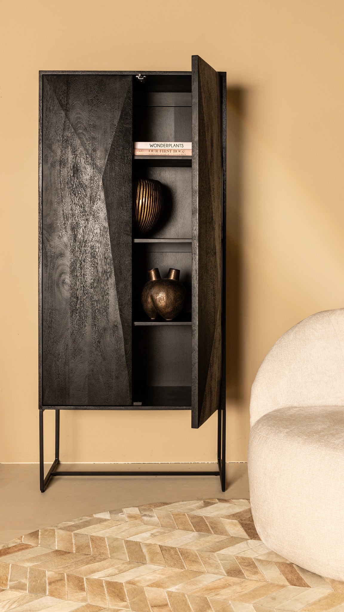 Onyx Black - Wandkast met 2 Deuren - PTMD