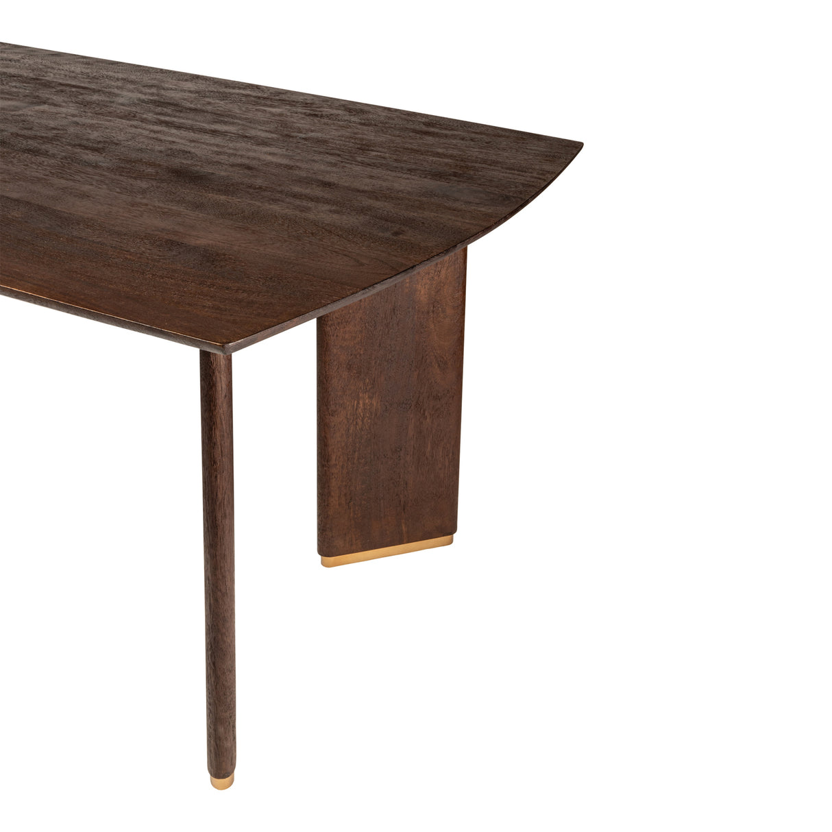 Liber Brown - Eettafel van Mangohout met Gouden Accenten (200 cm) - PTMD