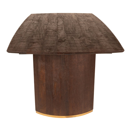 Ostara Brown - Eettafel van Mangohout met Goudkleurige Poten (200 cm) - PTMD