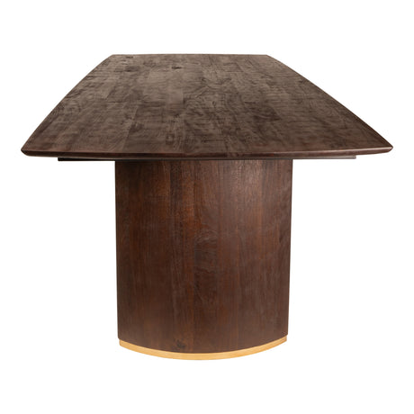Ostara Brown - Eettafel van Mangohout (240 cm) met Goudkleurig Onderstel - PTMD