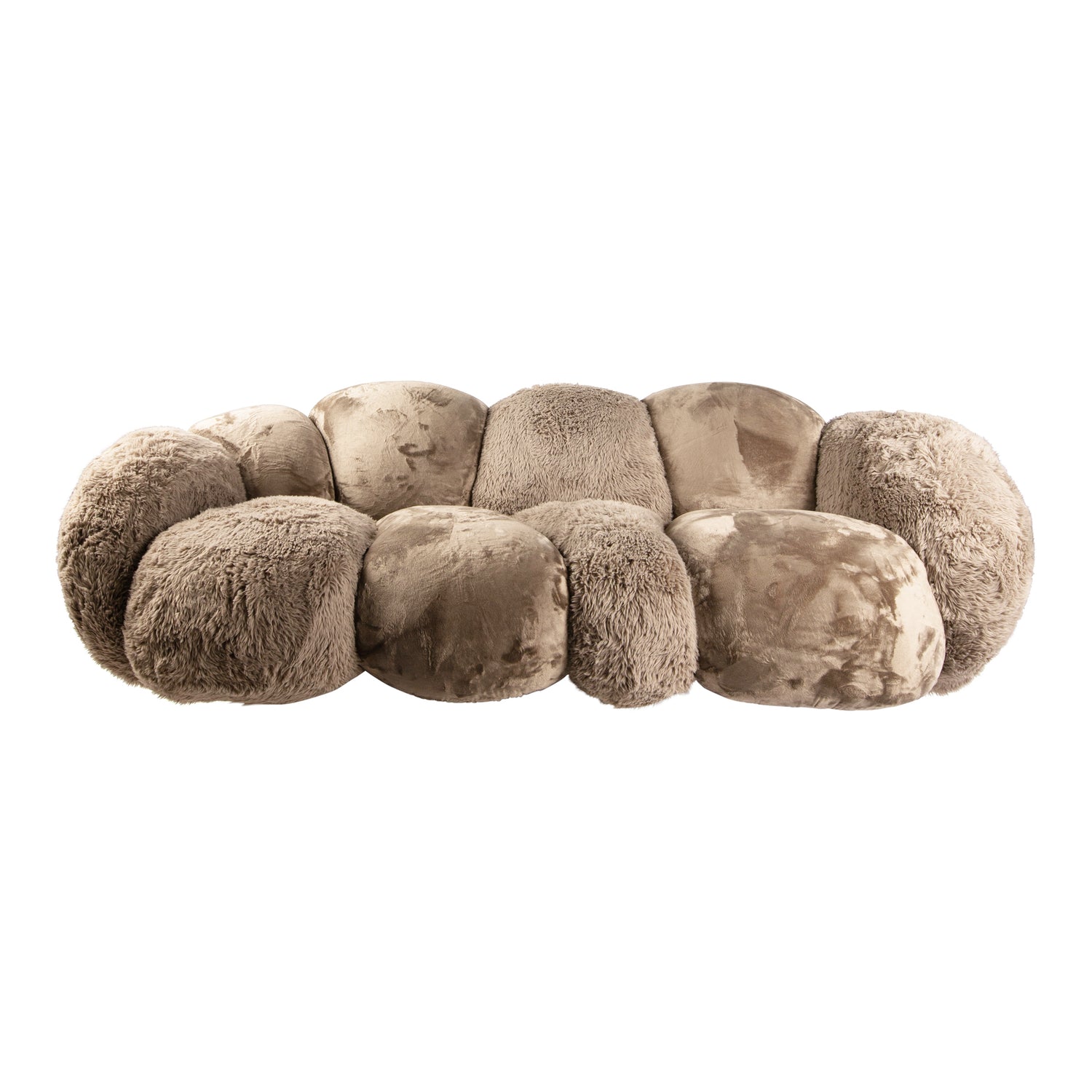Lush Taupe - Gebogen Designbank met Luxe Textuur - PTMD