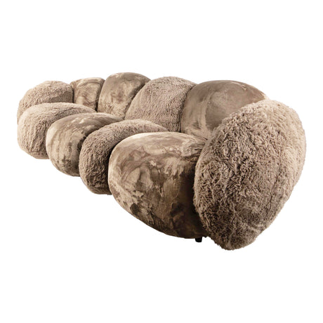 Lush Taupe - Gebogen Designbank met Luxe Textuur - PTMD