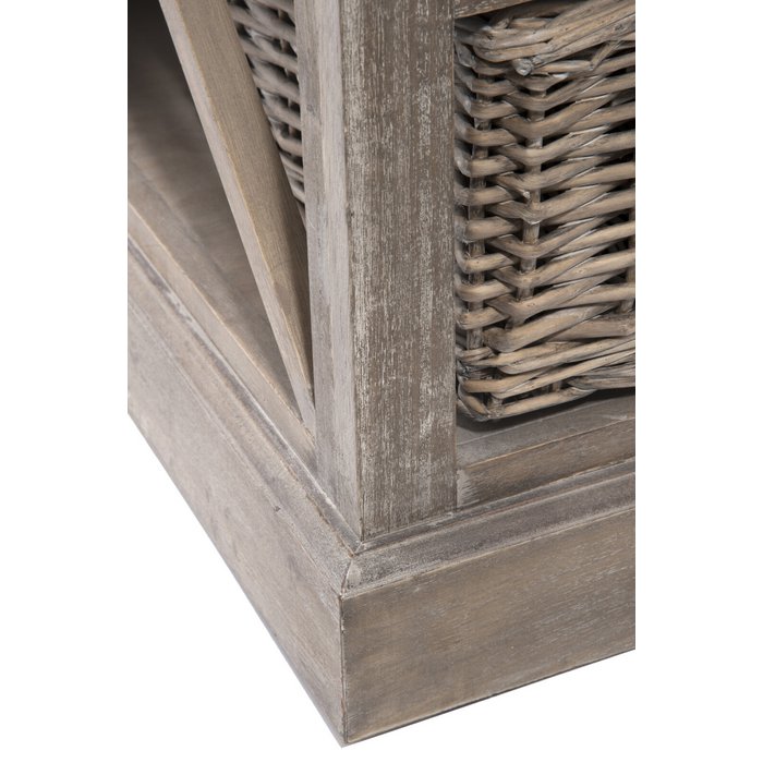 TV Kast + 2 Manden – Grijs/Naturel Hout / J-Line