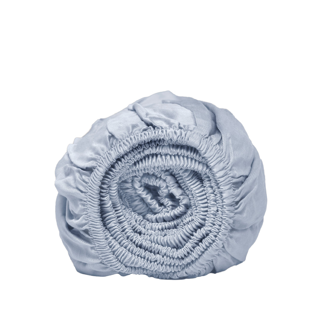 Hoeslaken Satijn Ocean Blue (180×200×30) / Coco & Cici