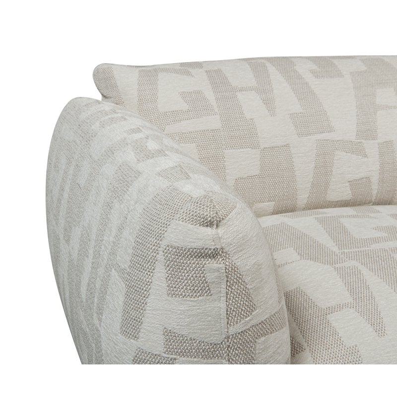 Bank Amsterdam 2,5-Zits + Ottoman Wit Glyphs / Pole To Pole