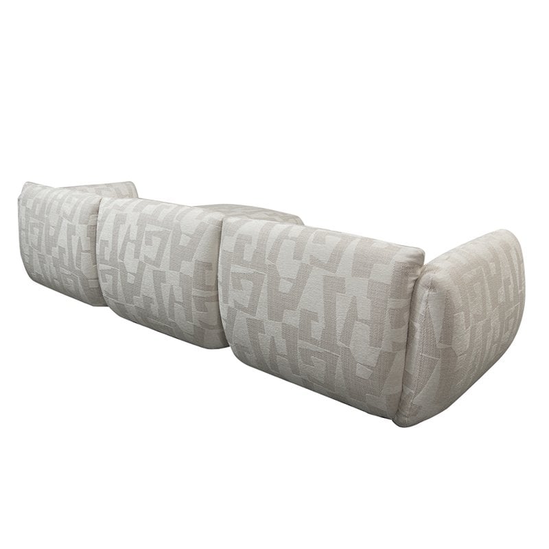 Bank Amsterdam 4-Zits + Poef Wit Glyphs / Pole To Pole