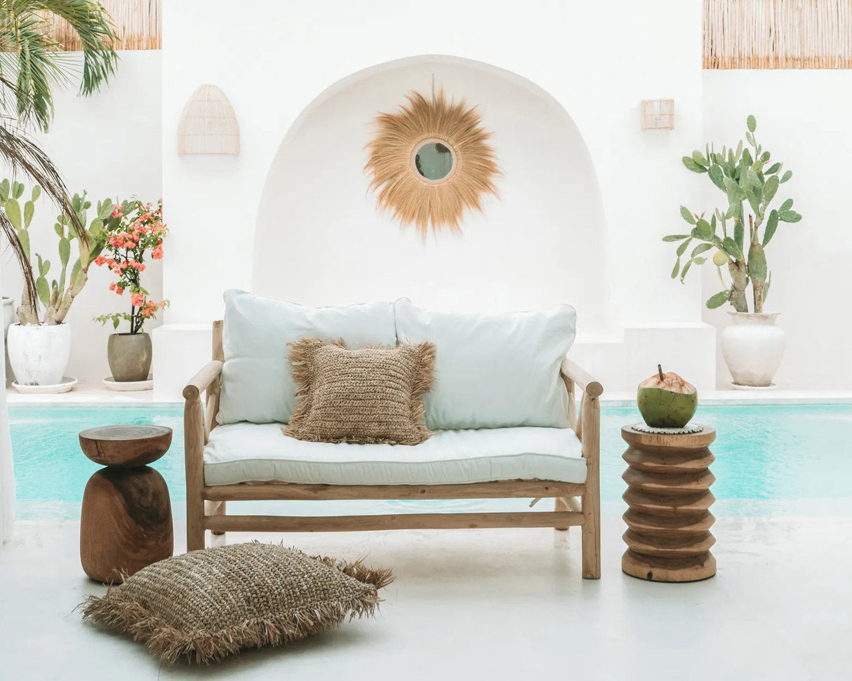 Raffia Kussenhoes Naturel (60×60) / Bazar Bizar