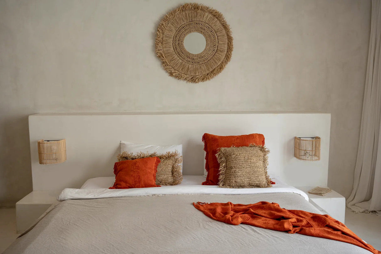 Raffia Kussenhoes (40×40) / Bazar Bizar