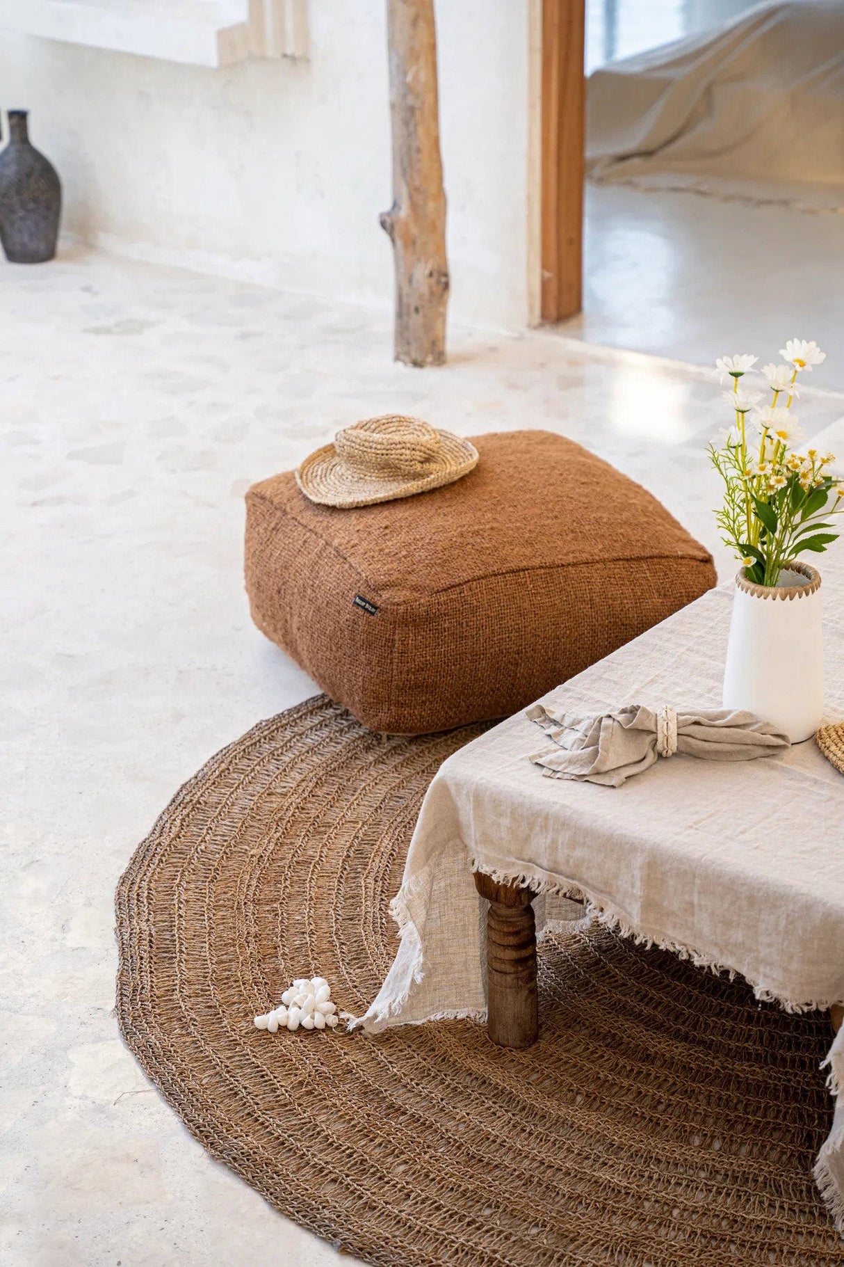 Vloerkleed Zeegras Beach (Ø200) / Bazar Bizar