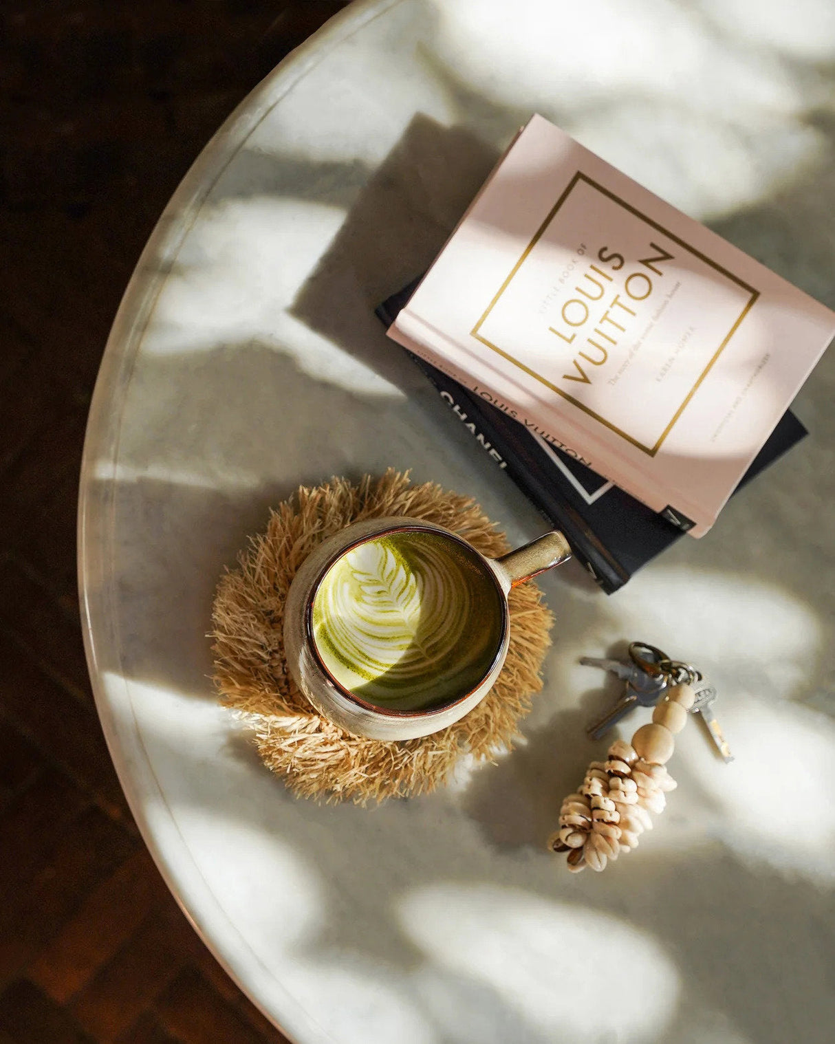 Franje Raffia Onderzetter (10x10x1) / Bazar Bizar