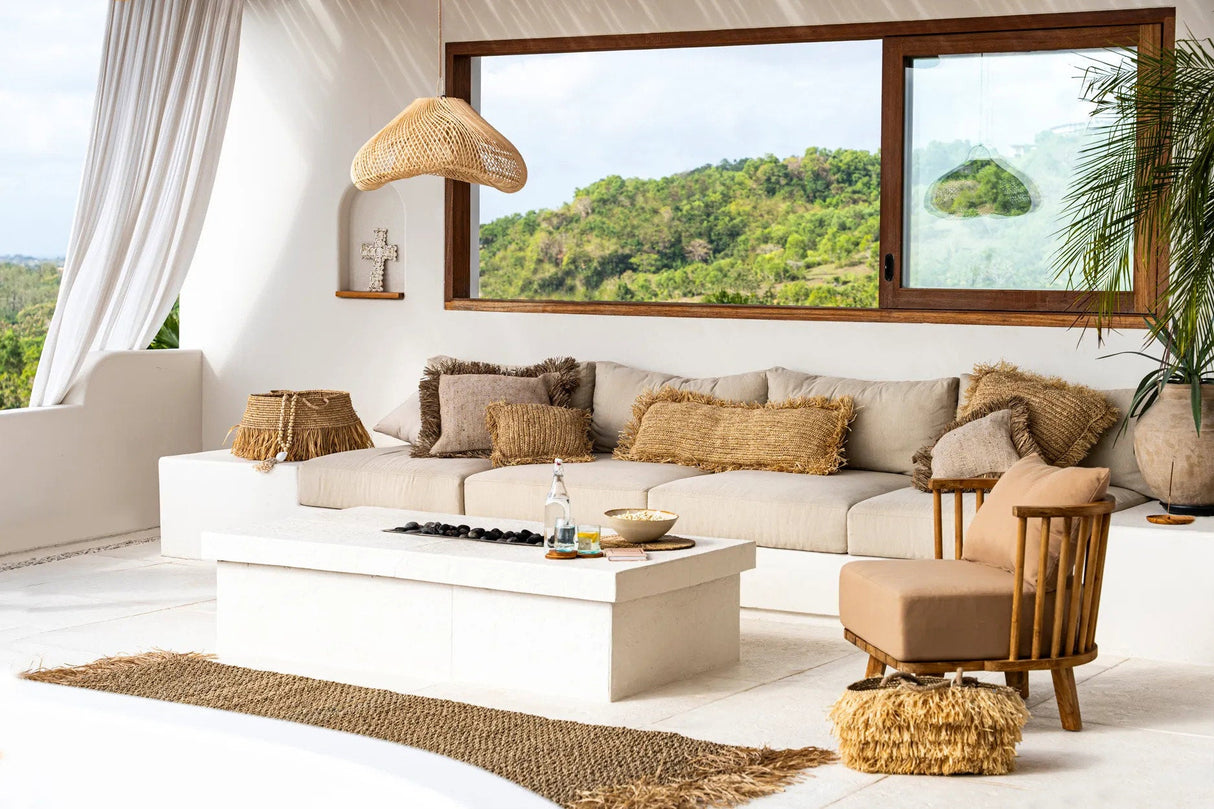 Raffia Kussenhoes (35×100) / Bazar Bizar