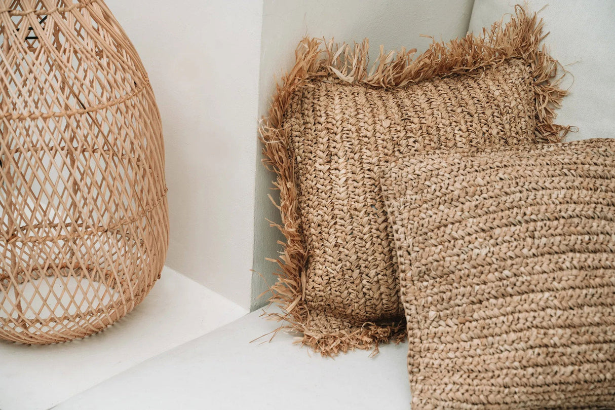 Raffia Flores Kussenhoes (40×40) / Bazar Bizar