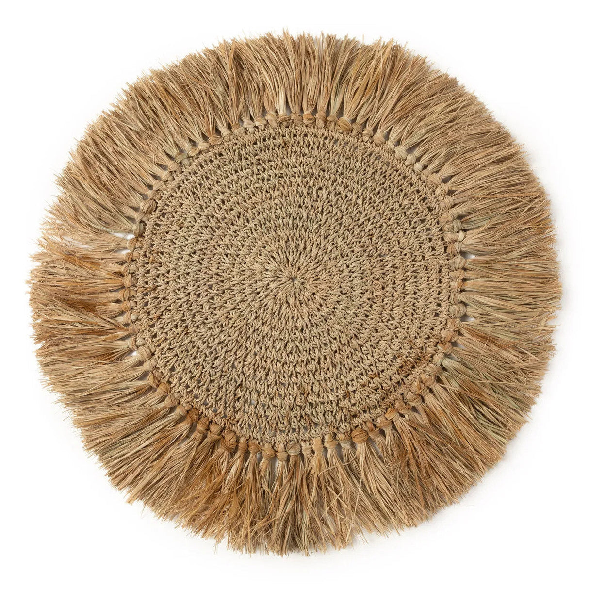 Gehaakte Raffia Placemat (45×45×1) / Bazar Bizar