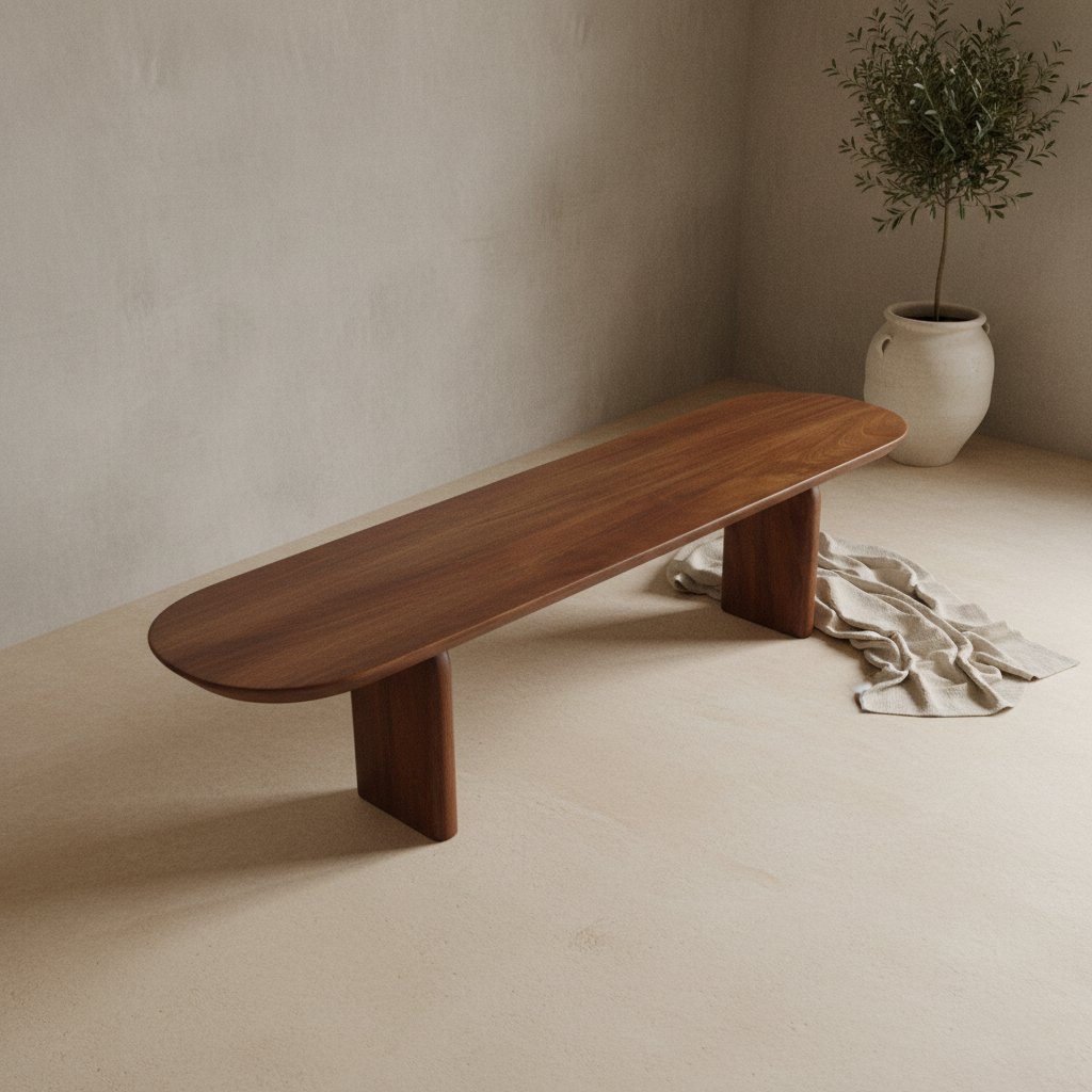 Bullnose Eetkamerbank 220 cm / Raw Materials