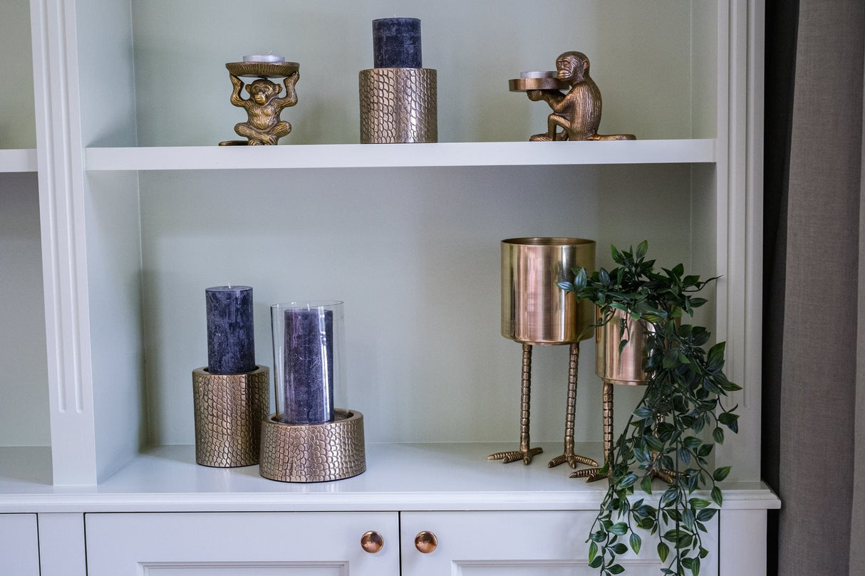 Croco Kaarsenhouder met Glas (M) / Bazar Bizar