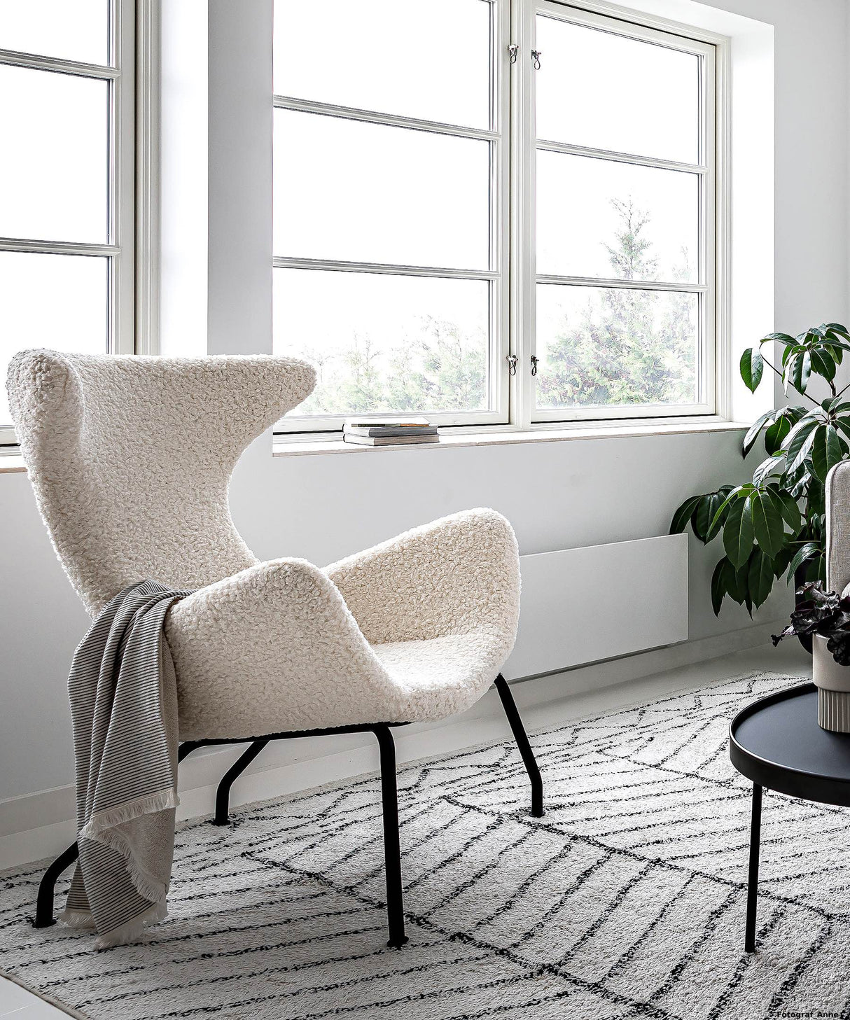 Gaia Fauteuil Wit schaap / Njordec