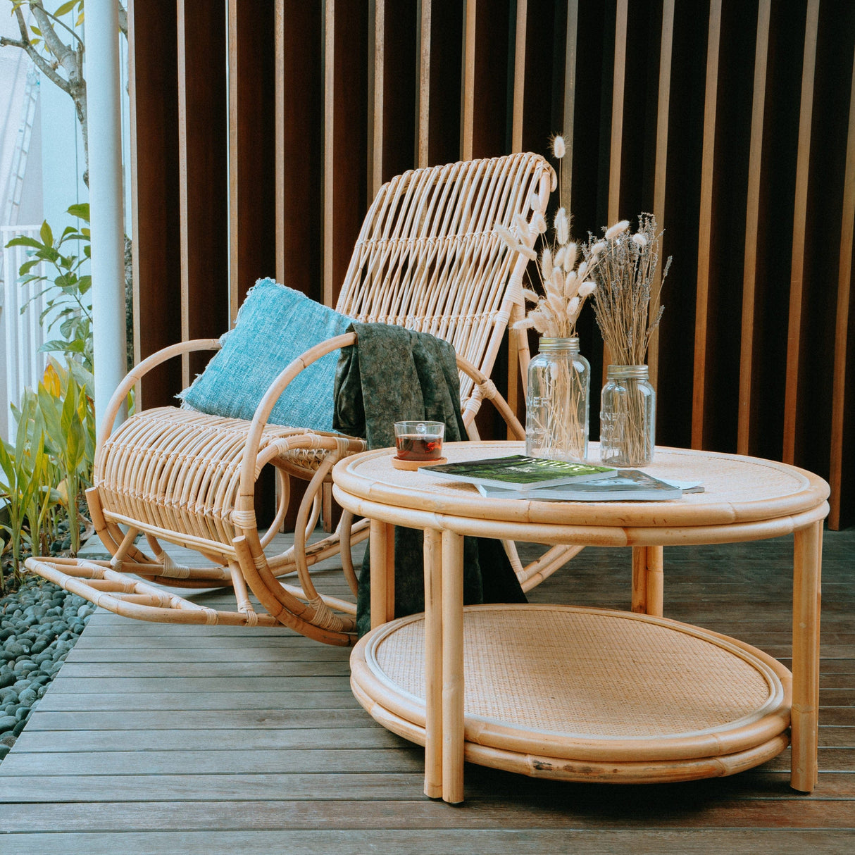 Ronde Rotan Salontafel – Handgemaakt in Bali / Mojo Boutique